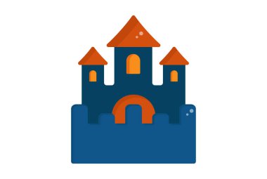 Castle Illustrasyon Cadılar Bayramı uygulama simgesi Web sembolü resim işareti