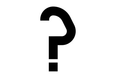 Soru işareti düz simgesi siyah minimalist simge sanat uygulaması web işareti