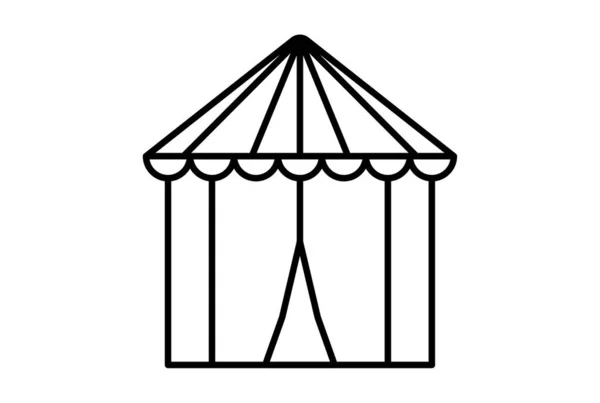 Circus Namiot Zarys Karnawał Ikona Festiwal Znak Czarny Strona Symbol — Zdjęcie stockowe