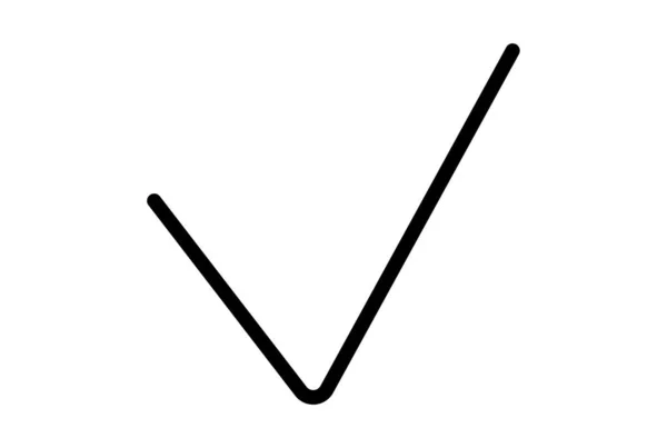 Sprawdź Linii Ikona Czarny Kleszcz Symbol Internetowy Minimalistyczny Znak Aplikacji — Zdjęcie stockowe