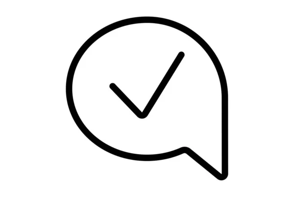Sprawdź Linii Ikona Czarny Kleszcz Symbol Internetowy Minimalistyczny Znak Aplikacji — Zdjęcie stockowe