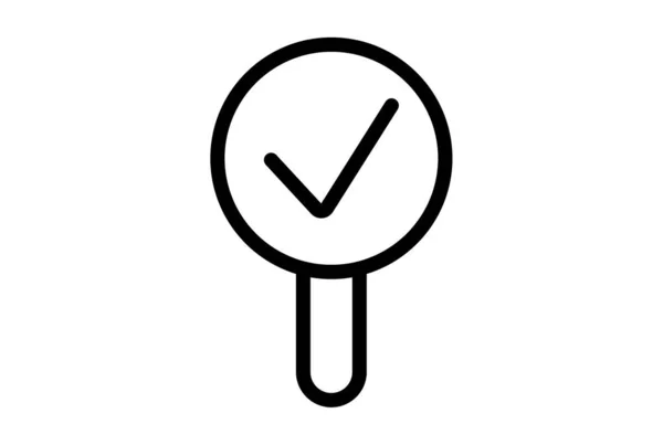 Check Line Icon Black Tick Web Symbol Minimalist App Sign — Stock Photo, Image