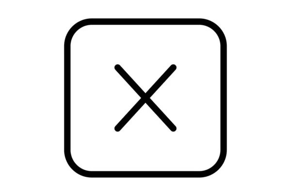 Cerrar Línea Icono Error Aplicación Símbolo Negro Signo Web —  Fotos de Stock
