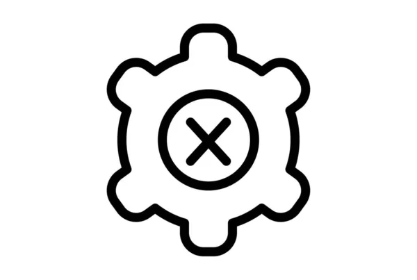 Zeiliges Symbol Fehler App Symbol Schwarz Web Zeichen Schließen — Stockfoto