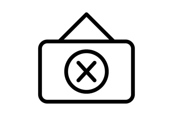 Cerrar Línea Icono Error Aplicación Símbolo Negro Signo Web — Foto de Stock
