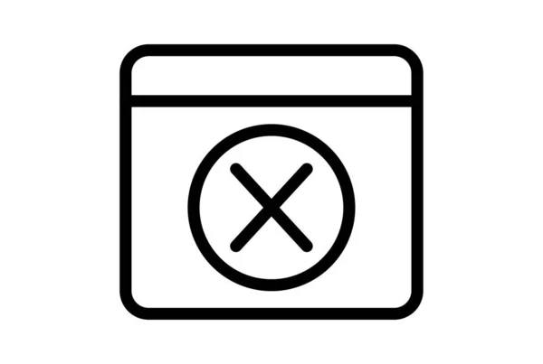 カレンダー線アイコンエラーアプリのシンボルブラックXウェブサイン — ストック写真