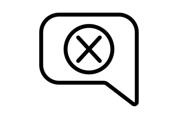 Close Chat Line Icon Error App Symbol Black Web Sign — Stock Photo, Image