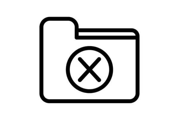 Close Folder Line Icon Error App Symbol Black Web Sign — Stock Photo, Image