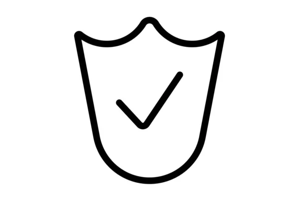 Sprawdź Ikonę Linii Wirusa Czarny Kleszcz Symbol Internetowy Minimalistyczny Znak — Zdjęcie stockowe