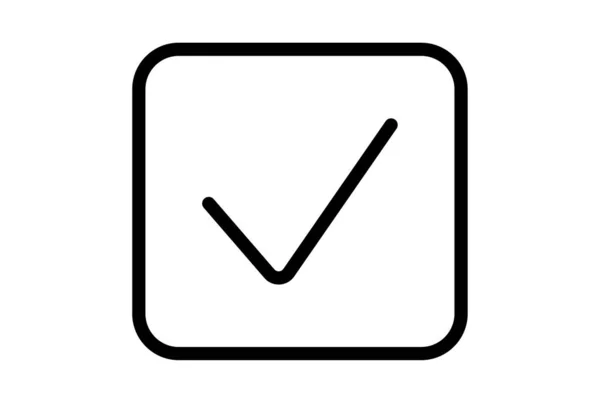 Check Line Icon Nero Tick Web Symbol Segno Minimalista App — Foto Stock