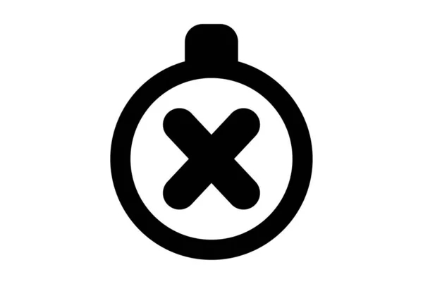 Zamknij Ikonę Sieci Web Czarny Krzyż Symbol Aplikacji Znak Sztuki — Zdjęcie stockowe