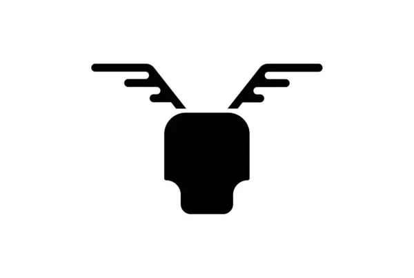 Jeleń Boże Narodzenie Ikona Czarny Płaski Xmas Symbol Sztuka Minimalistyczny — Zdjęcie stockowe