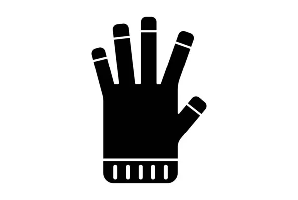 Handschuh Christmas Icon Schwarz Flach Xmas Symbol Art Minimalistisch Sign — Stockfoto