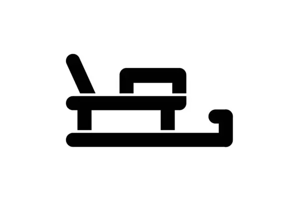 Sledge Christmas Icon Black Flat Xmas Symbol Art Minimalist Sign — Stock Photo, Image