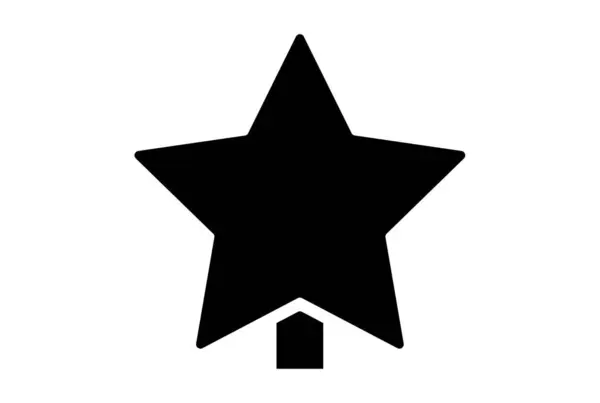 Hvězda Vánoční Ikona Černá Ploché Vánoční Symbol Umění Minimalistický Znak — Stock fotografie