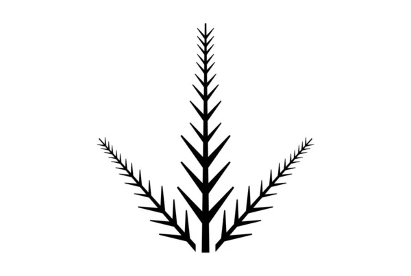 Икона Рождества Сосновой Ветви Черный Плоский Символ Xmas Символа Искусства — стоковое фото