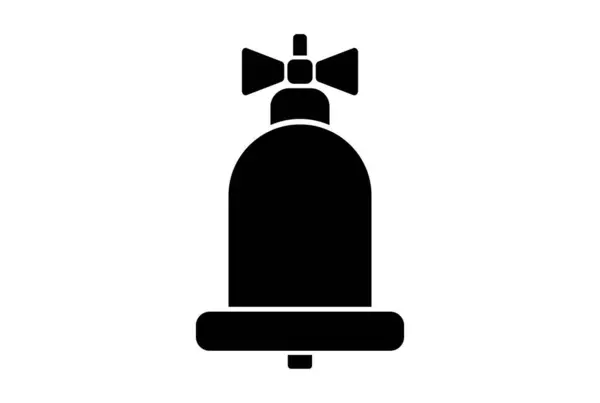 Dzwonek Boże Narodzenie Ikona Czarny Płaski Xmas Symbol Sztuka Minimalistyczny — Zdjęcie stockowe