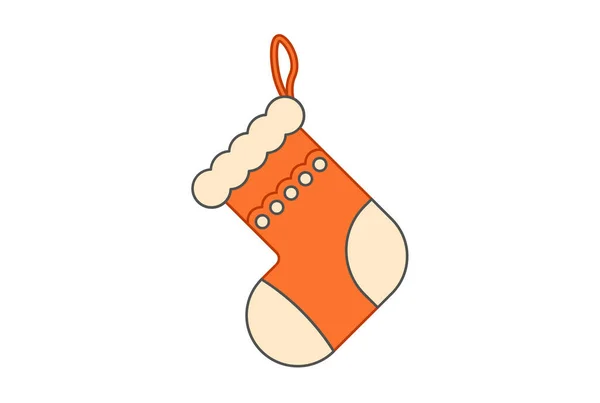靴下色のクリスマスアイコンクリスマスウェブシンボルアプリのサインアートワーク — ストック写真