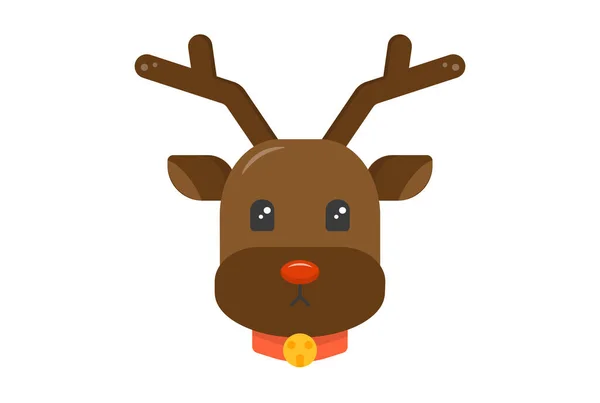 鹿圣诞节插图彩色图标艺术圣诞节符号应用和网页标志艺术品 — 图库照片