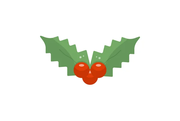 Stechpalme Weihnachten Illustration Farbige Ikone Kunst Weihnachten Symbol App Web — Stockfoto