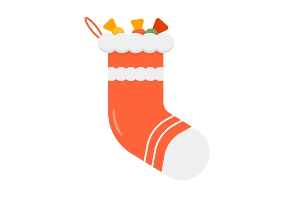 Çorap Noel Illüstrasyonu Renkli Resim Simgesi Xmas Simge Uygulaması Web — Stok fotoğraf
