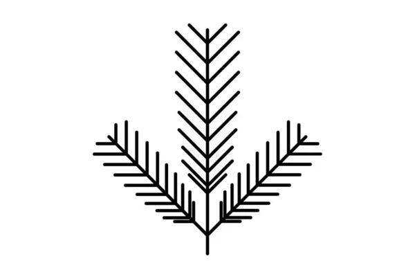 Икона Xmas Line Минималистичный Символ Рождества Символ Искусства Черный Плоский — стоковое фото