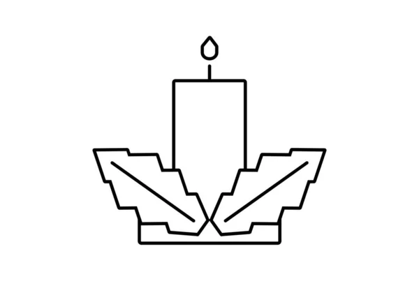 Свеча Xmas Линии Икона Минималистичный Символ Рождества Символа Искусства Черный — стоковое фото