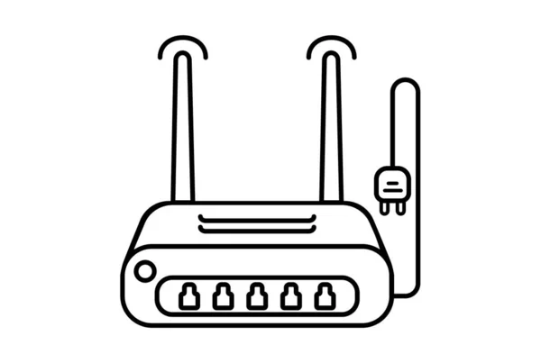 Router Płaska Ikona Minimalistyczna Technologia Symbol Elementy Graficzne Znak — Zdjęcie stockowe