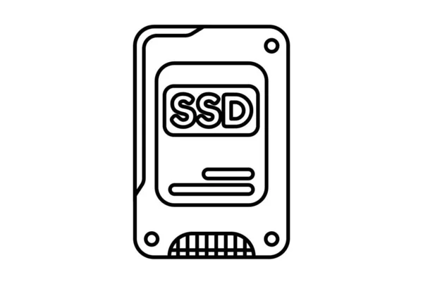 Ssd Icona Piatta Tecnologia Minimalista Simbolo Hardware Segno Opere Arte — Foto Stock