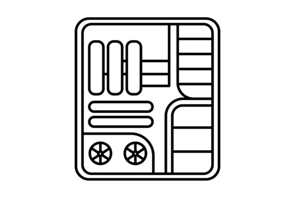 Rendszer Egység Lapos Ikon Minimalista Technológia Szimbólum Hardver Jel Artwork — Stock Fotó