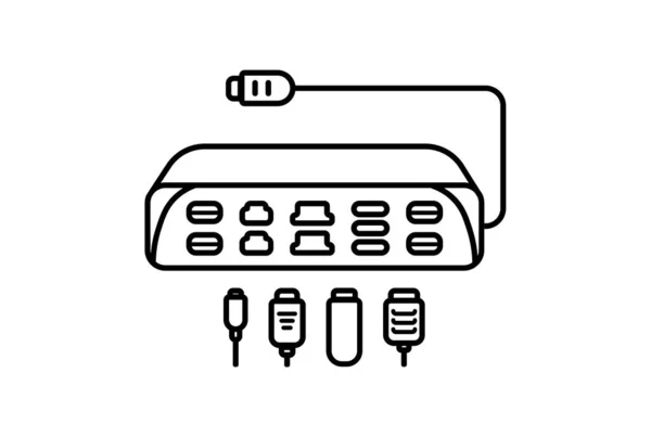 Typ Usb Płaska Ikona Minimalistyczna Technologia Symbol Elementy Graficzne Znak — Zdjęcie stockowe
