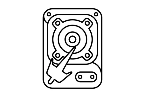 Ícone Plano Hdd Tecnologia Minimalista Símbolo Hardware Sinal Arte — Fotografia de Stock