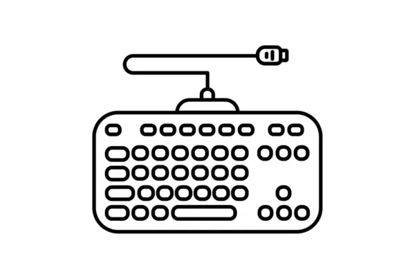 键盘扁平图标简约技术符号Pc硬件签名艺术品 — 图库照片