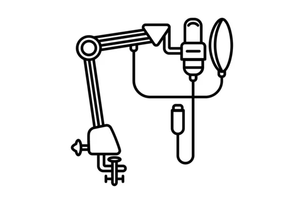 Microfono Piatto Icona Tecnologia Minimalista Simbolo Hardware Segno Opere Arte — Foto Stock