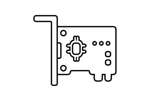 Scheda Rete Icona Piatta Tecnologia Minimalista Simbolo Hardware Segno Opere — Foto Stock