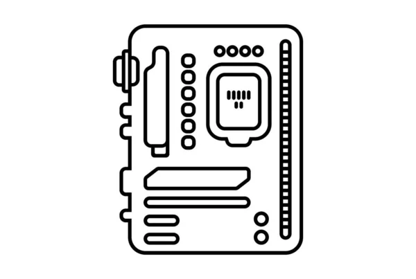 Placa Mãe Ícone Plana Tecnologia Minimalista Símbolo Hardware Sinal Arte — Fotografia de Stock