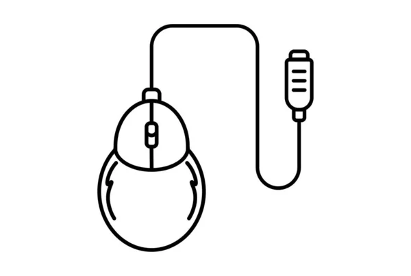 Myš Plochá Ikona Minimalistická Technologie Symbol Hardware Podepsat Umělecké Dílo — Stock fotografie