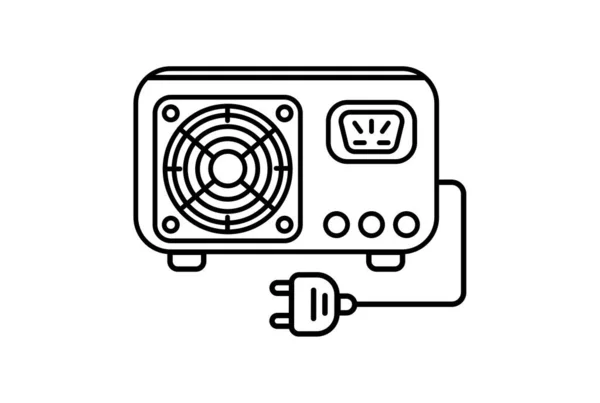 电源扁平图标简约技术符号Pc硬件符号艺术品 — 图库照片