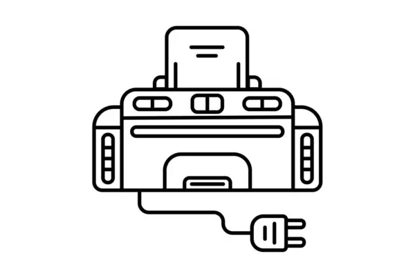 Yazıcı Yassı Simgesi Minimalist Teknoloji Sembolü Donanım Tabelaları — Stok fotoğraf