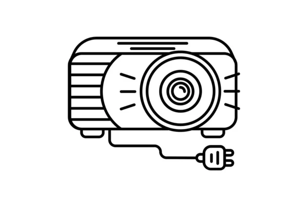 Proiettore Piatto Icona Tecnologia Minimalista Simbolo Hardware Segno Opere Arte — Foto Stock