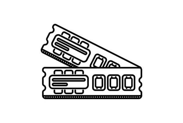 Ram Ícone Plana Tecnologia Minimalista Símbolo Hardware Sinal Arte — Fotografia de Stock