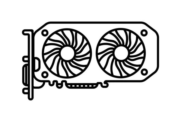 Karta Graficzna Płaska Ikona Minimalistyczna Technologia Symbol Szt Sprzęt Znak — Zdjęcie stockowe