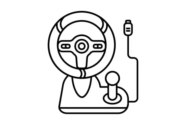 Игровое Рулевое Колесо Плоский Значок Минималистская Технология Символа Знак Аппаратного — стоковое фото
