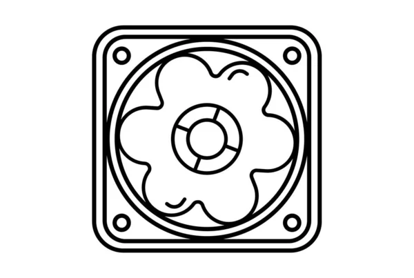 Kühler Flache Symbol Minimalistische Technologie Symbol Hardware Zeichen Kunstwerk — Stockfoto