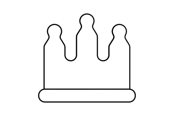 Taç Çizgisi Simgesi Minimalist Kral Sembolü Kraliyet Tabelaları — Stok fotoğraf