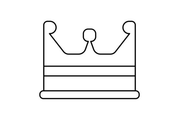 Taç Çizgisi Simgesi Minimalist Kral Sembolü Kraliyet Tabelaları — Stok fotoğraf