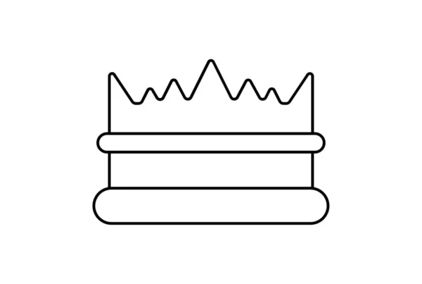 王冠线图标简约主义国王标志艺术皇家标志艺术品 — 图库照片