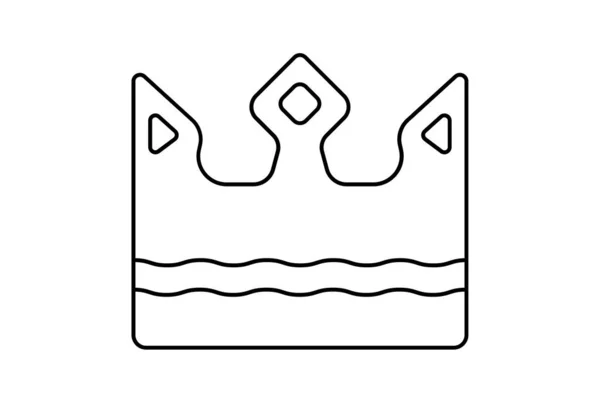Krona Linje Ikon Minimalistisk Kung Symbol Konst Kungliga Tecken Konstverk — Stockfoto
