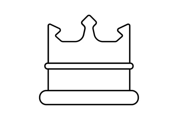 Krona Linje Ikon Minimalistisk Kung Symbol Konst Kungliga Tecken Konstverk — Stockfoto