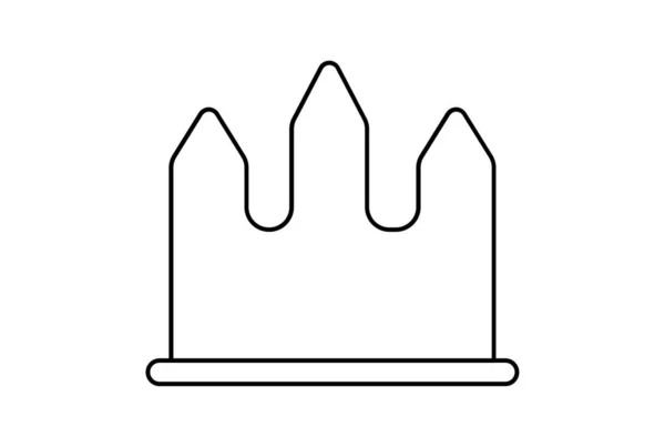 Kroon Lijn Pictogram Minimalistische Koning Symbool Kunst Koninklijk Teken Kunstwerk — Stockfoto